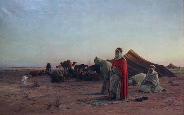 Eugene Alexis Girardet Prayer in the Desert